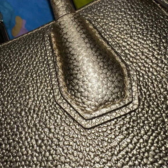 ⛅️[ Michael Kors ] Mercer Leather Crossbody Metallic Gold Bag - Picture 12 of 17